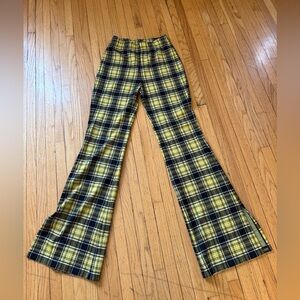 H&M Yellow and Black Plaid Pants
